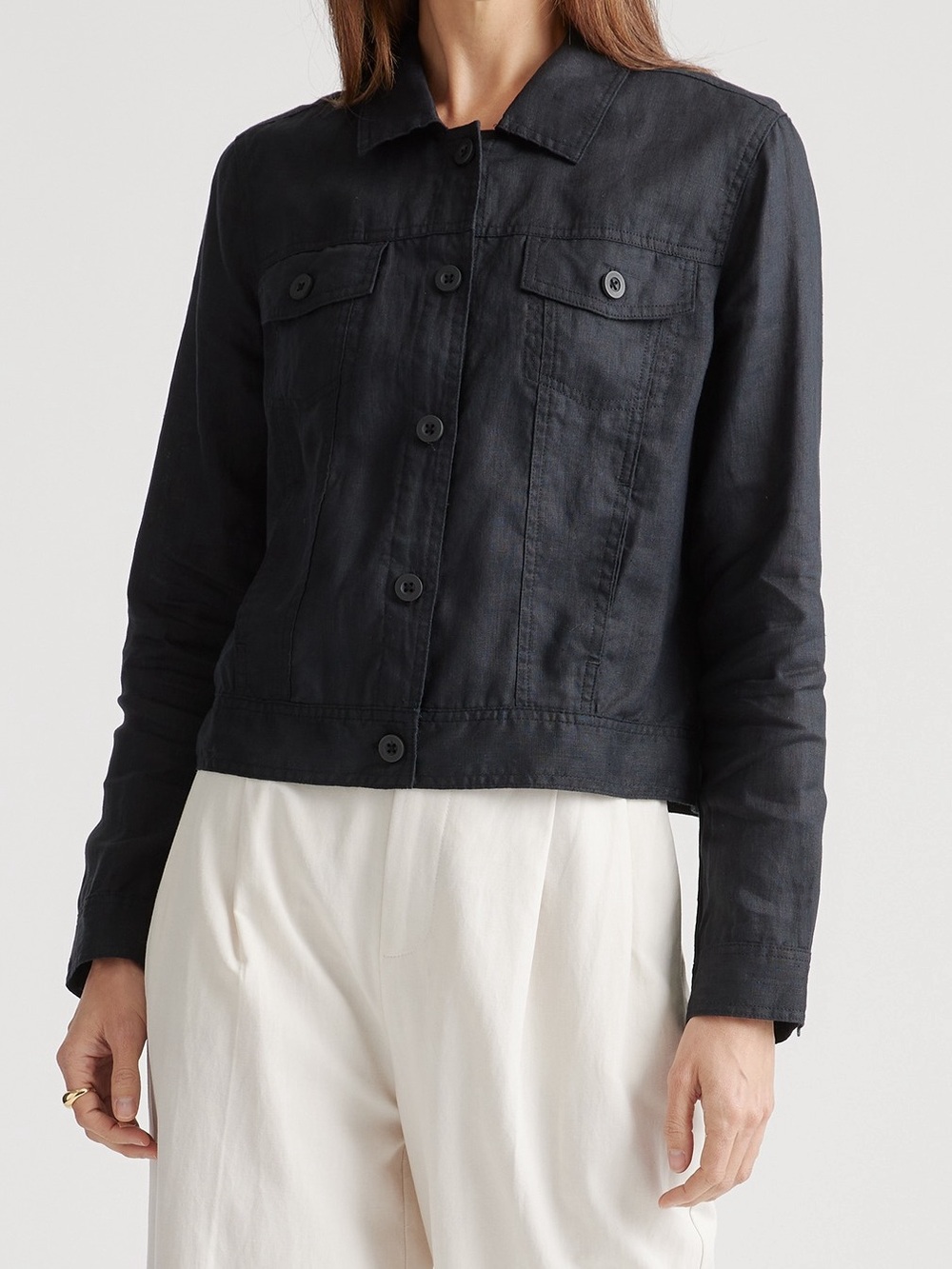 Eileen Fisher Linen Chambray Jacket
